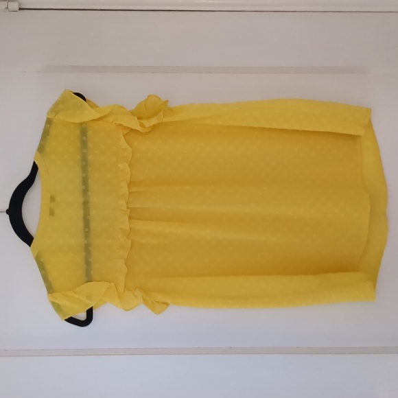 Yellow ruffle sleeve blouse, size S - Picture 2 of 2
